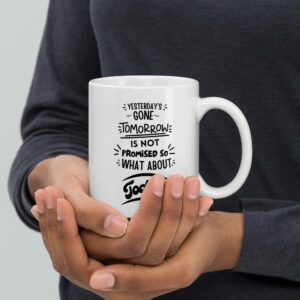 Seize the Day White Glossy Ceramic Mug