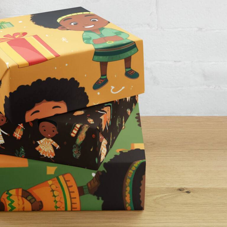 Light Yellow Kwanzaa Wrapping Paper Sheets